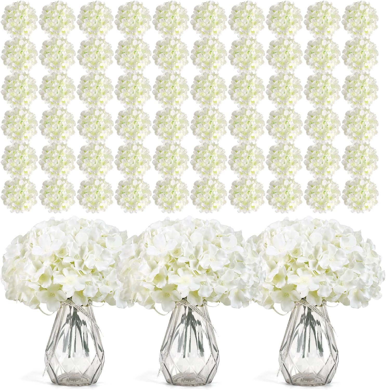 Wedding Supply Bulk - 304 Pieces Bulk White Silk Artificial
