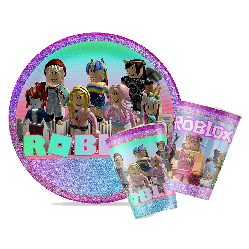 Confetti Balloon Set - Roblox Girl Decorations for Purple pink