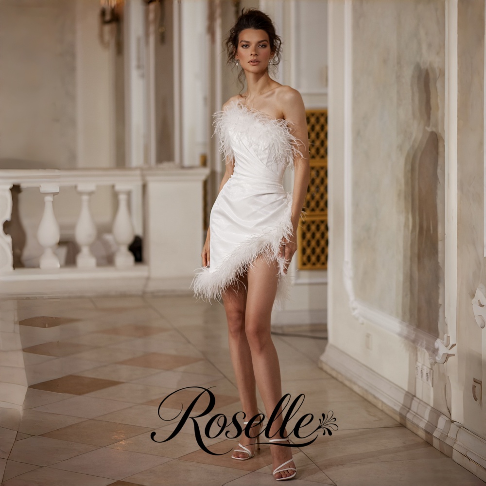 Wedding Qw - ROSELLE Mini Strapless Sheath Wedding Dress