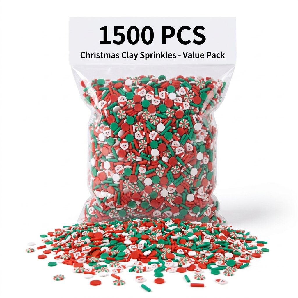 Wedding Supply Bulk - 1500pcs Christmas Clay Sprinkles Santa Candy