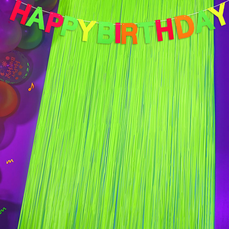 Wedding Backdrop Curtain - Glow Party Neon Foil Fringe Curtain
