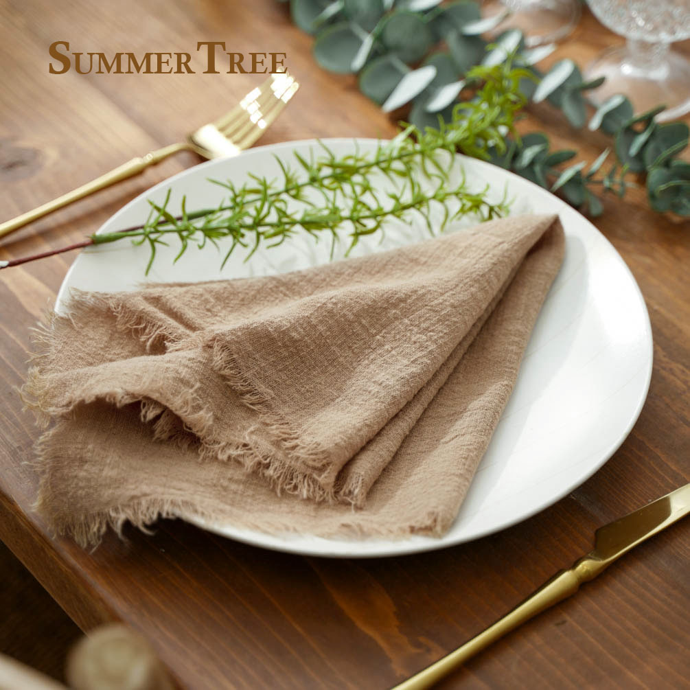 Wedding Supply Rentals - 12pcs Retro Napkins 42x42cm Rustic Table