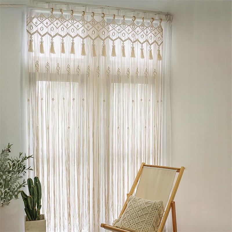 Hand-woven Macrame Cotton Door - Wedding Backdrop Curtain ulasan dan harga