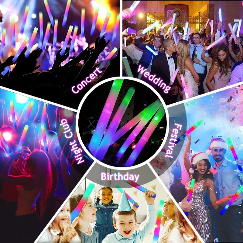 20/30/40Pcs RGB LED Glow Foam  - Wedding Supply Bulk ulasan dan harga
