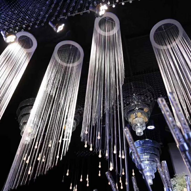 3PCS White Encrypted Line Curt - Wedding Backdrop Curtain ulasan dan harga