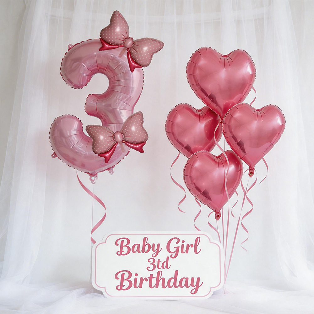 Pink Bow Party Decor Pink Bow  - Confetti Balloon Set ulasan dan harga