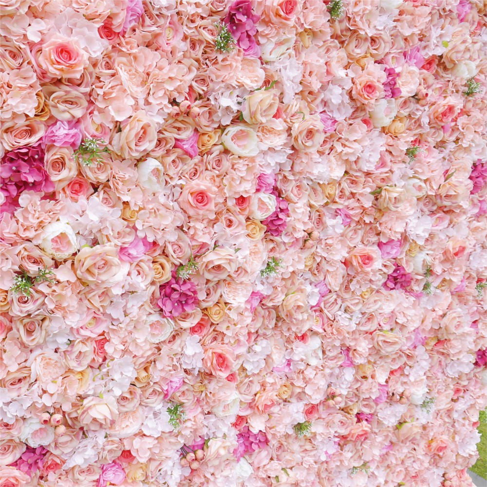 Uflower Pink Rose Hydrangea 5D - Wedding Backdrop Curtain ulasan dan harga
