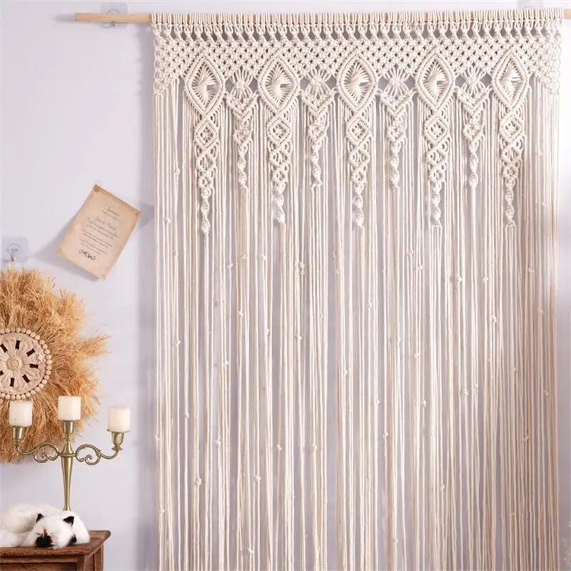 Hand-woven Macrame Wall Hangin - Wedding Backdrop Curtain ulasan dan harga