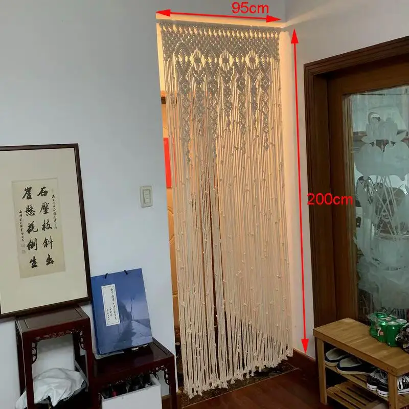 Hand-woven Macrame Wall Hangin - Wedding Backdrop Curtain ulasan dan harga