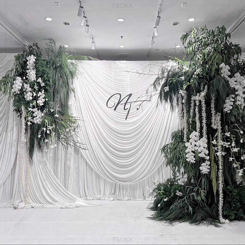 FSDKX Cheap White Ice Silk Clo - Wedding Backdrop Curtain ulasan dan harga