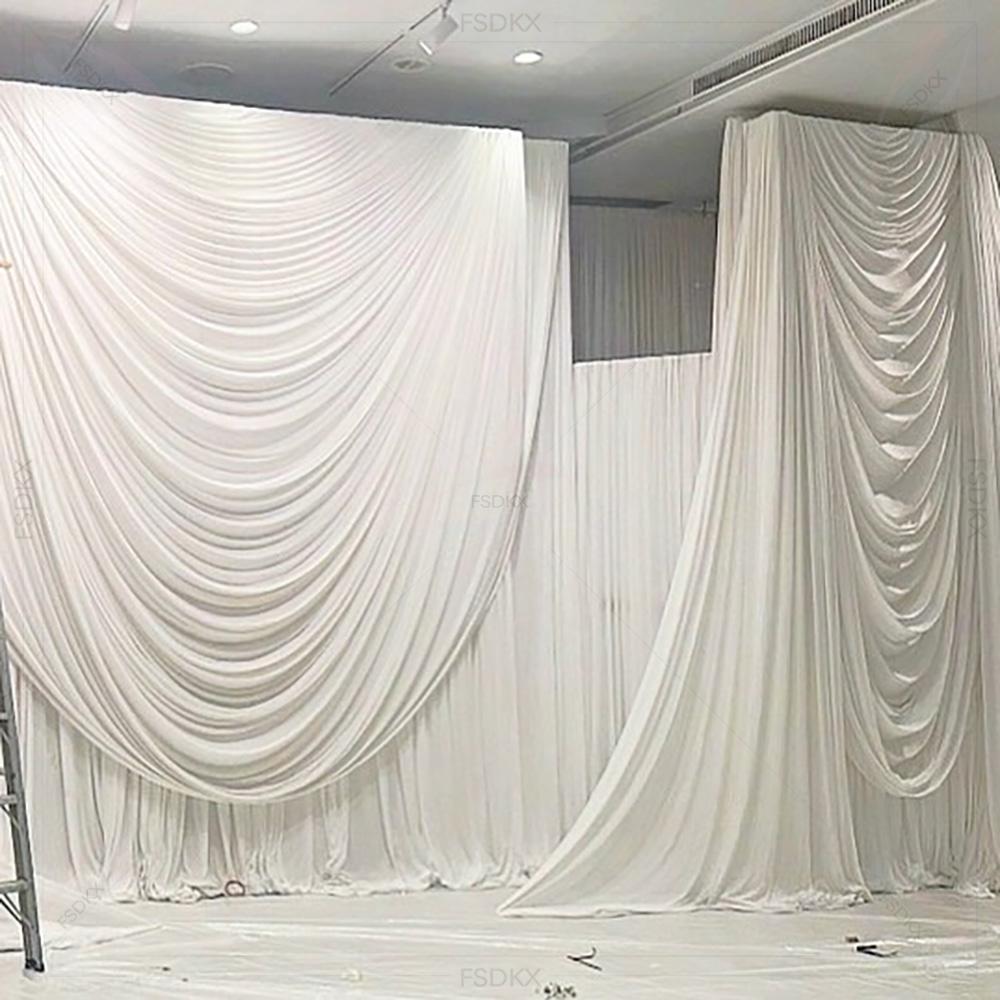 FSDKX Cheap White Ice Silk Clo - Wedding Backdrop Curtain ulasan dan harga