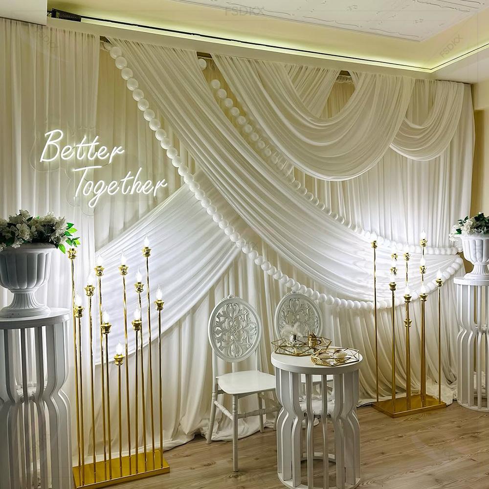 FSDKX Cheap White Ice Silk Clo - Wedding Backdrop Curtain ulasan dan harga