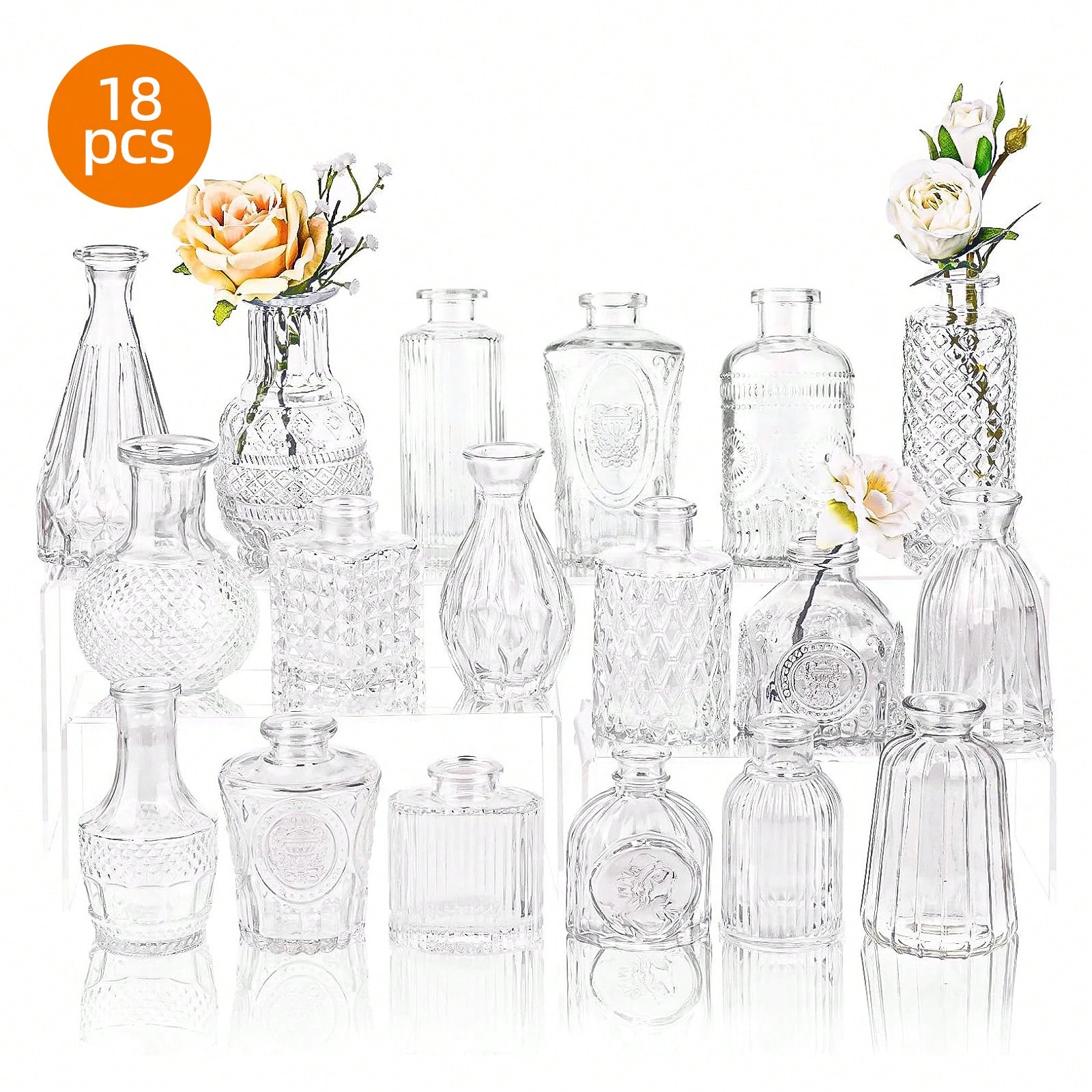 18/36Pcs Glass Bud Vase Set, S - Wedding Supply Rentals ulasan dan harga