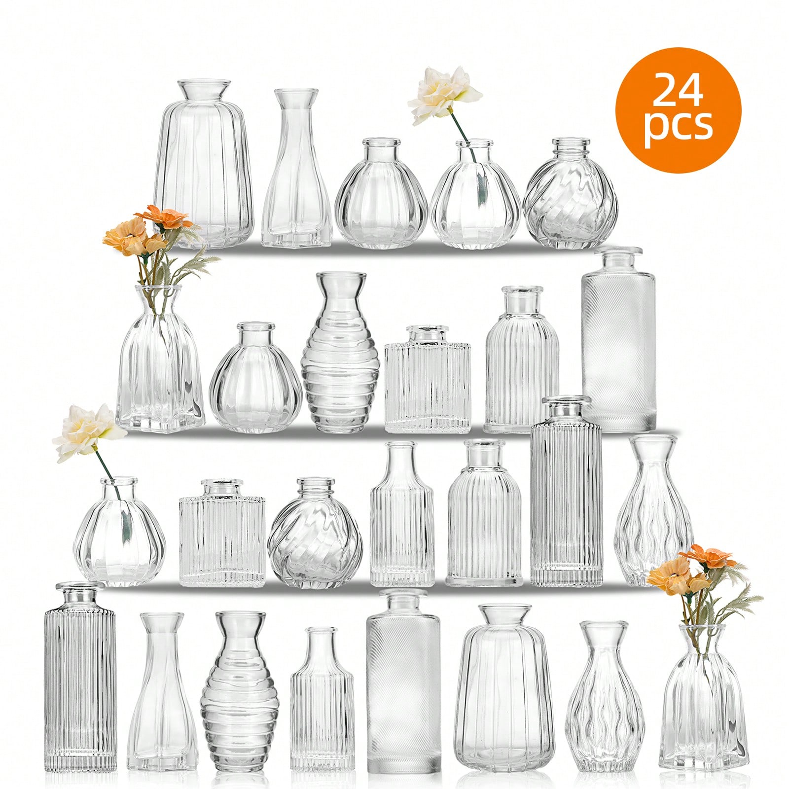 18/36Pcs Glass Bud Vase Set, S - Wedding Supply Rentals ulasan dan harga
