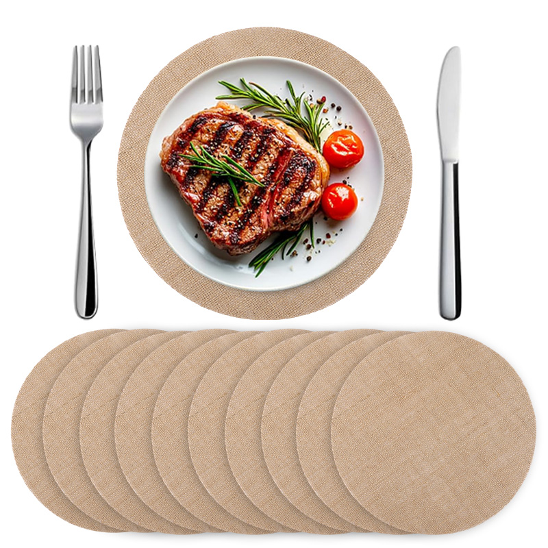 10/20Pcs Round Burlap Placemat - Wedding Supply Rentals ulasan dan harga