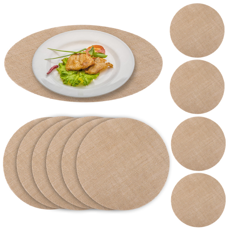 10/20Pcs Round Burlap Placemat - Wedding Supply Rentals ulasan dan harga