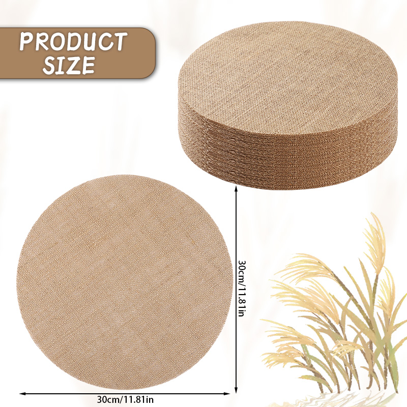 10/20Pcs Round Burlap Placemat - Wedding Supply Rentals ulasan dan harga