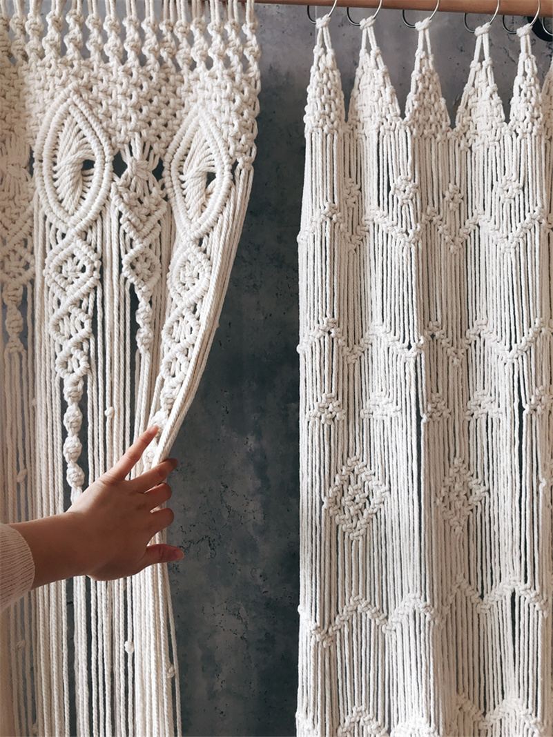 Hand-woven Bohemia Macrame Cot - Wedding Backdrop Curtain ulasan dan harga