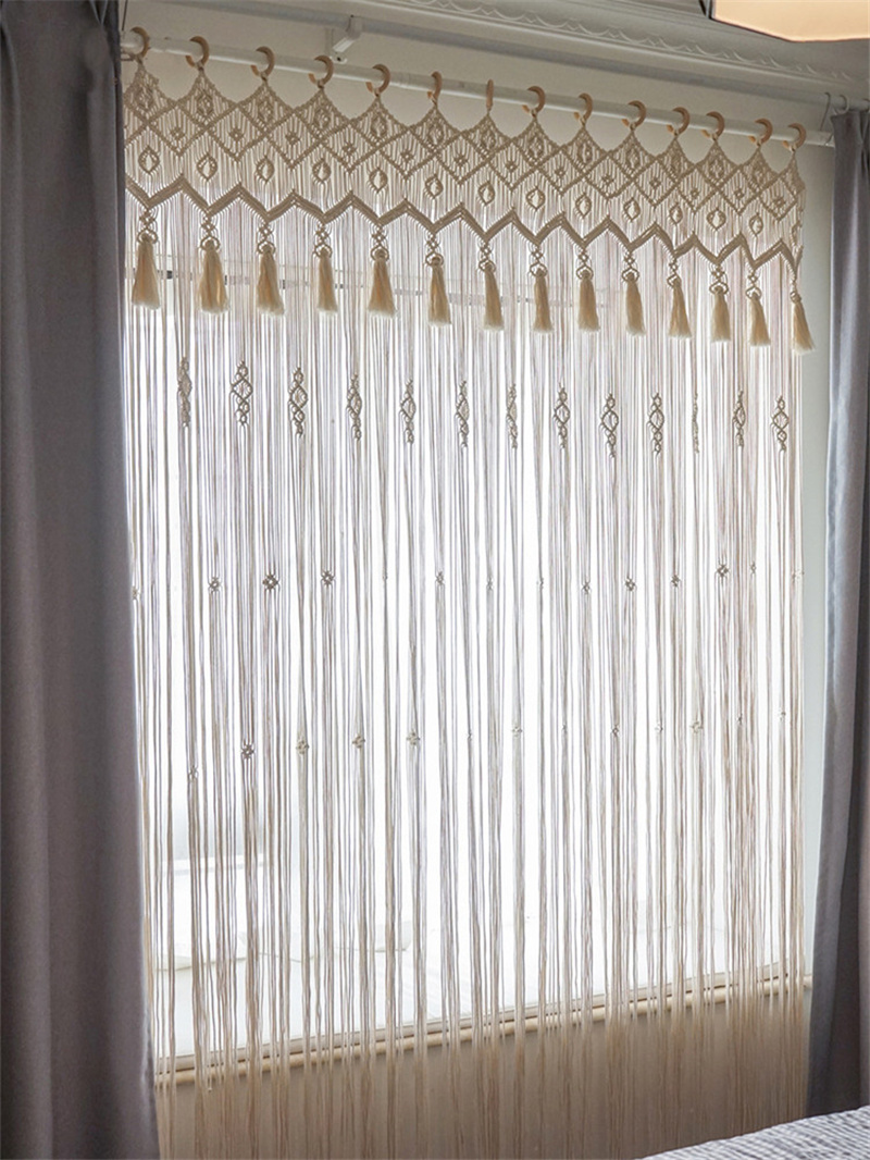 Hand-woven Bohemia Macrame Cot - Wedding Backdrop Curtain ulasan dan harga