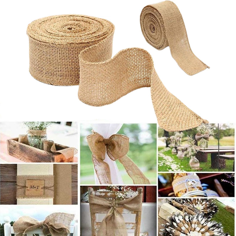 2M/Roll Natural Jute Burlap Ri - Wedding Supply Rentals ulasan dan harga