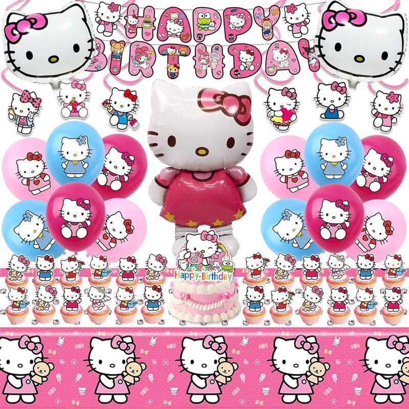 Hello Kitty Party Decorations: - Confetti Balloon Set ulasan dan harga
