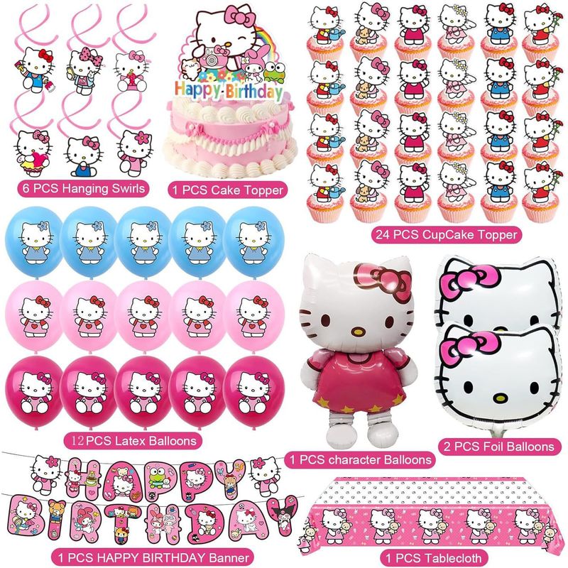 Hello Kitty Party Decorations: - Confetti Balloon Set ulasan dan harga