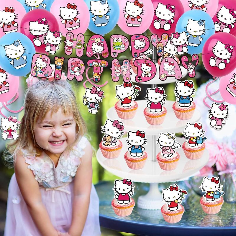 Hello Kitty Party Decorations: - Confetti Balloon Set ulasan dan harga