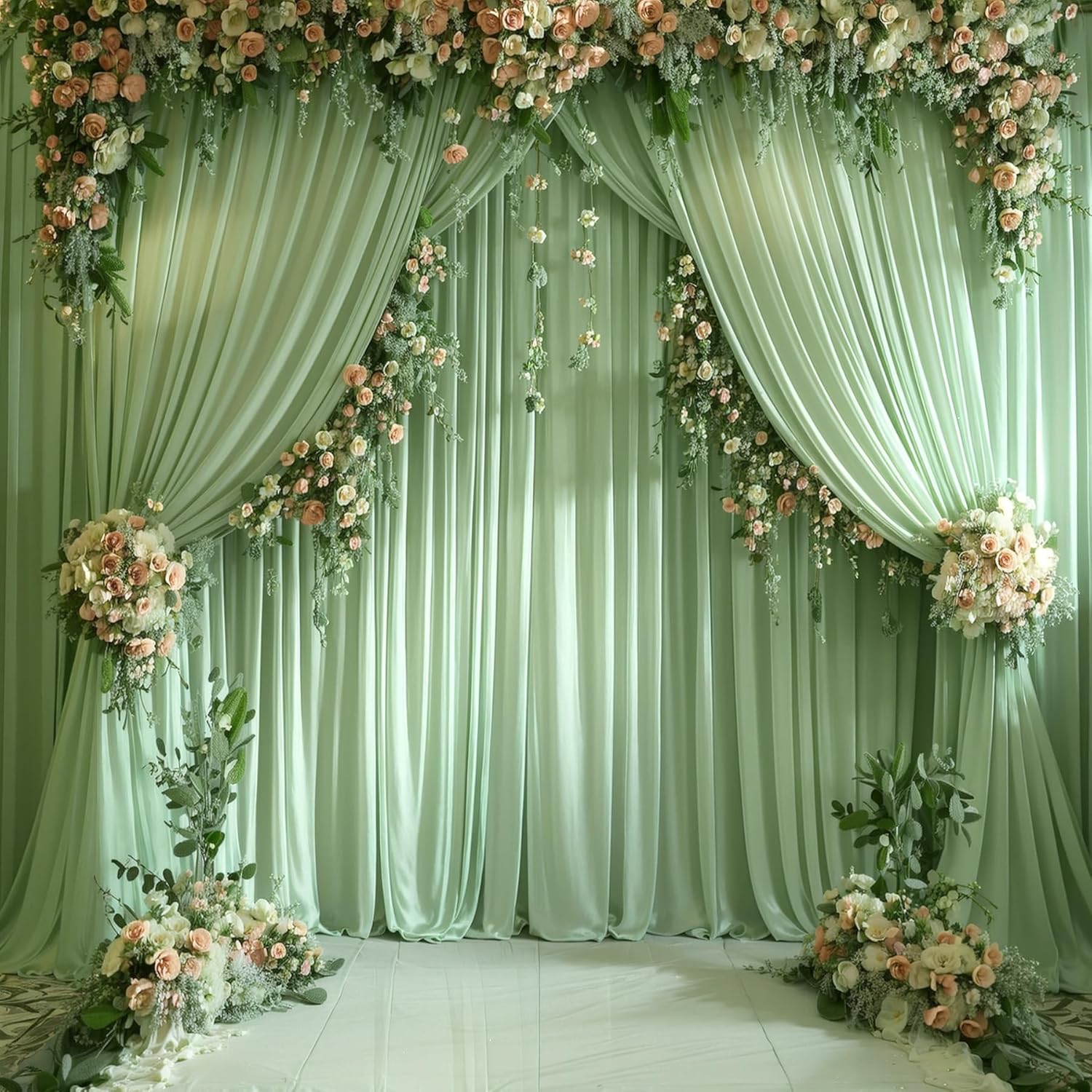White Backdrop Curtains for Pa - Wedding Backdrop Curtain ulasan dan harga