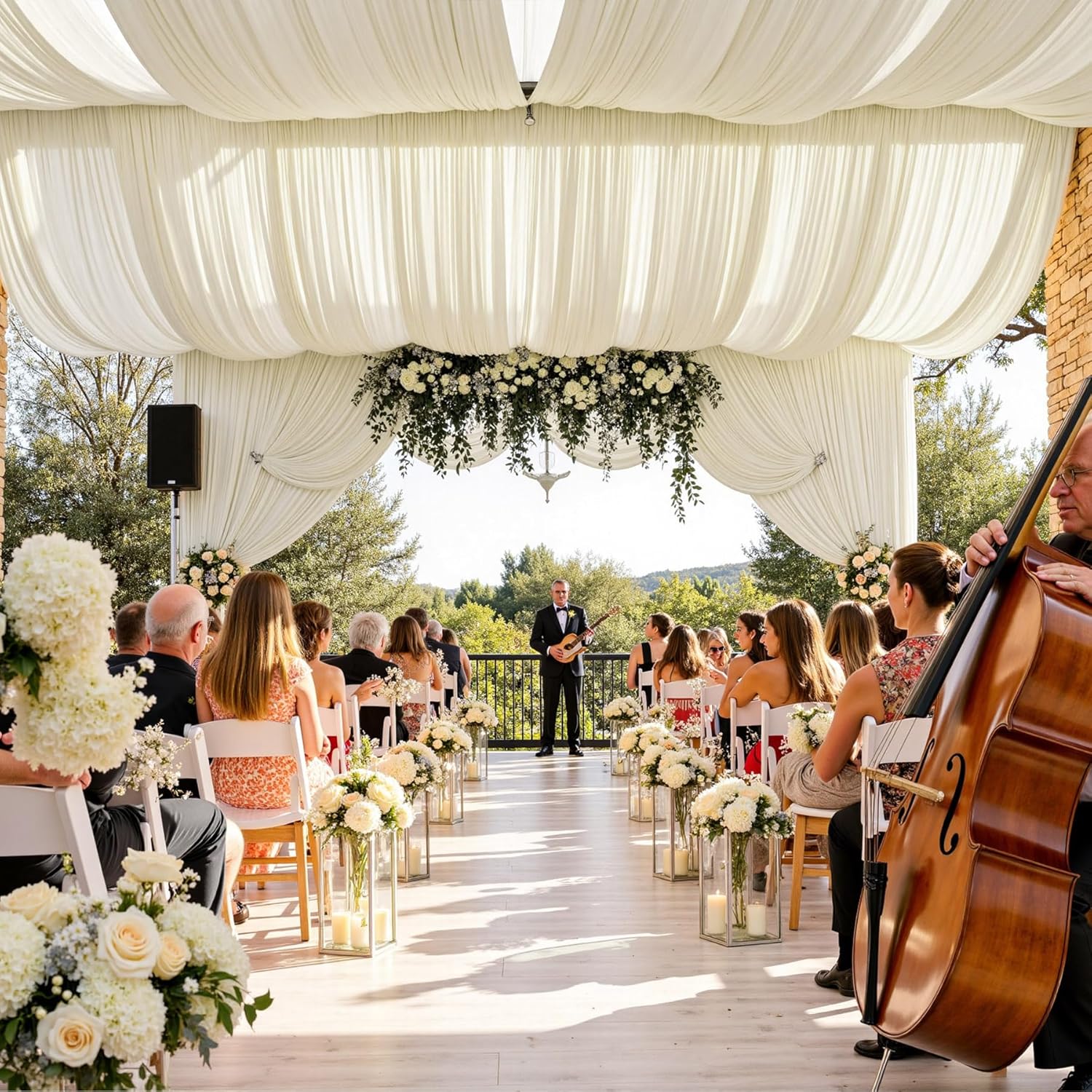 White Backdrop Curtains for Pa - Wedding Backdrop Curtain ulasan dan harga