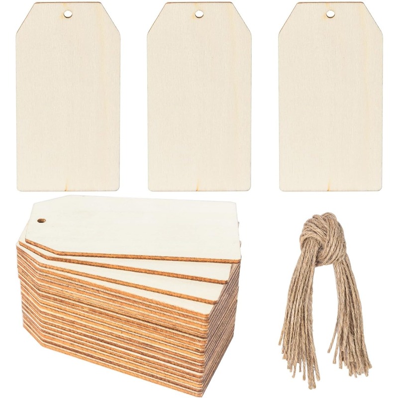 10 Pcs Wooden Gift Tags, Natur - Wedding Supply Rentals ulasan dan harga