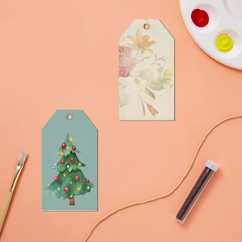 10 Pcs Wooden Gift Tags, Natur - Wedding Supply Rentals ulasan dan harga