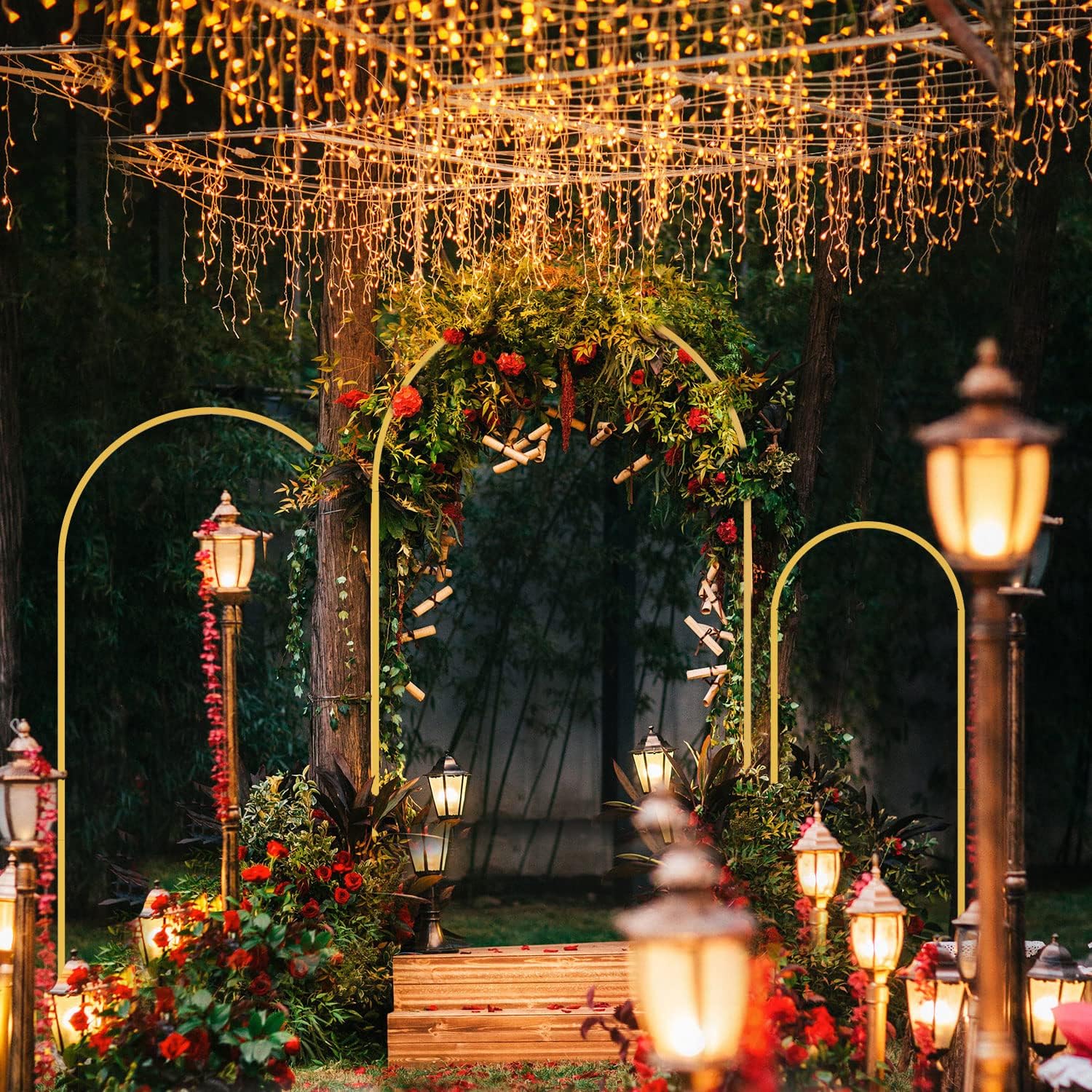 1pc Gold Metal Arch Backdrop S - Confetti Balloon Set ulasan dan harga