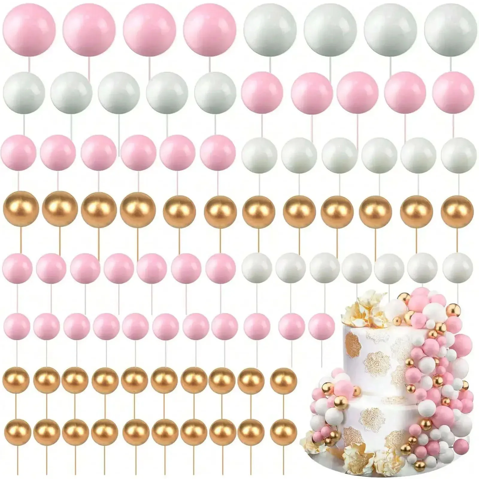 68Pcs Balls Cake Topper Decora - Confetti Balloon Set ulasan dan harga