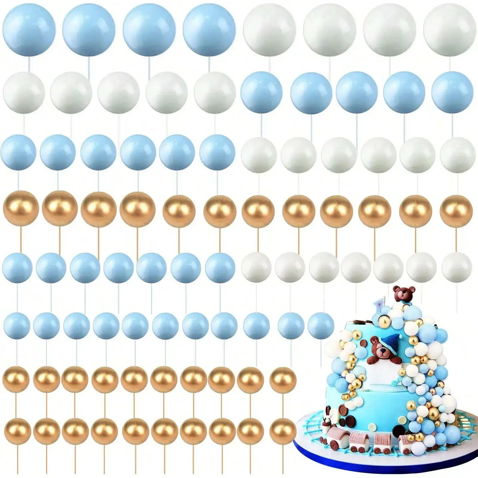 68Pcs Balls Cake Topper Decora - Confetti Balloon Set ulasan dan harga