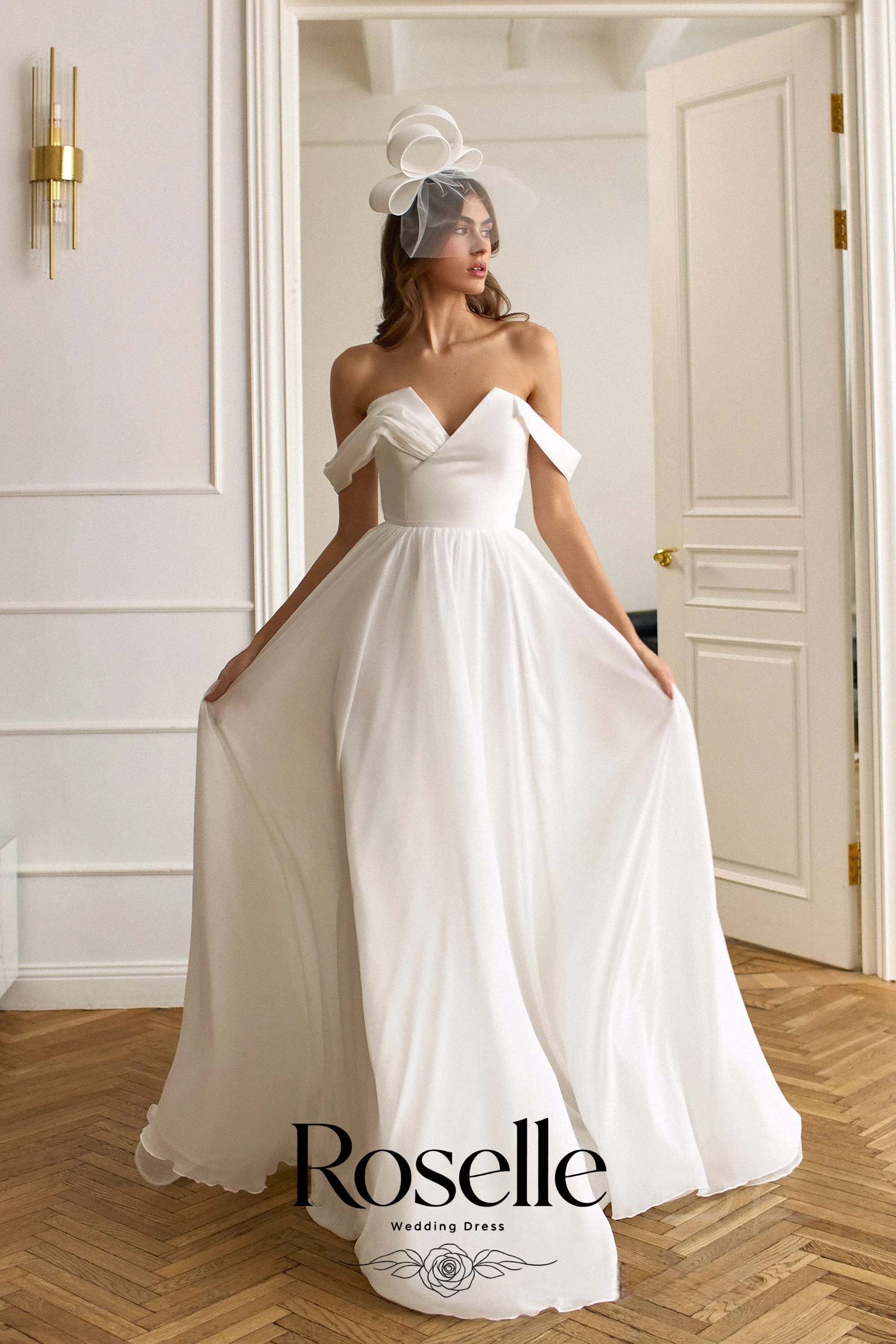 ROSELLE V-Neck A-Line Elegant  - Wedding Qw ulasan dan harga