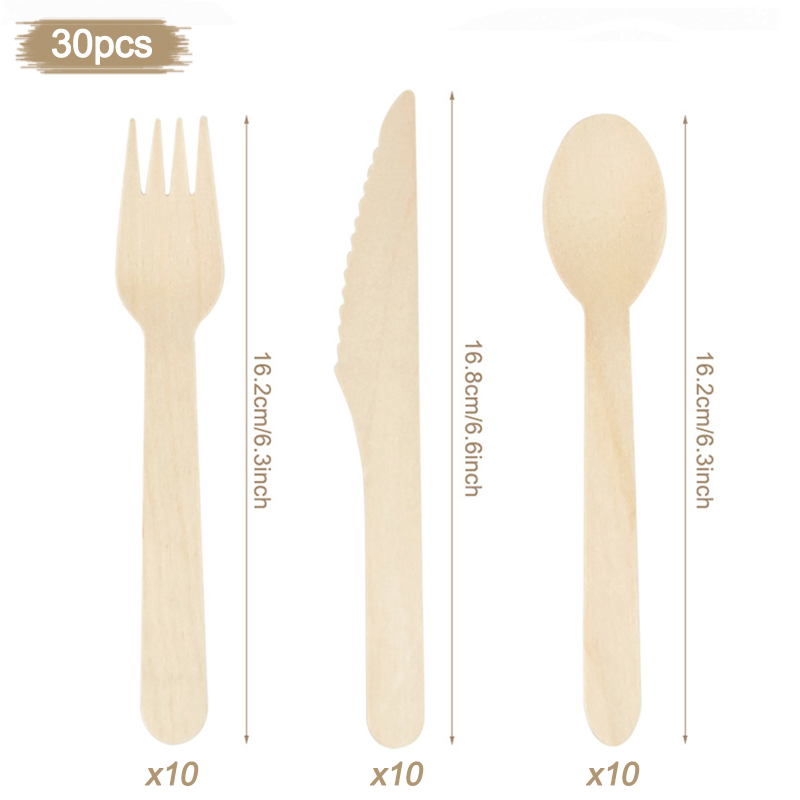 Disposable Wooden Spoon Fork K - Wedding Supply Rentals ulasan dan harga