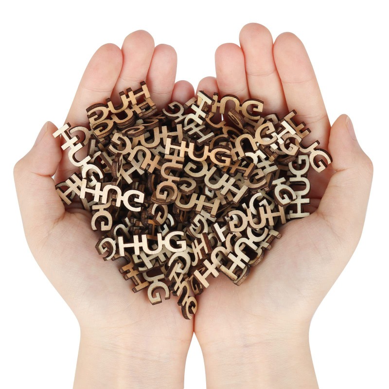 100pcs Wooden Hollow Letter Wo - Wedding Supply Rentals ulasan dan harga