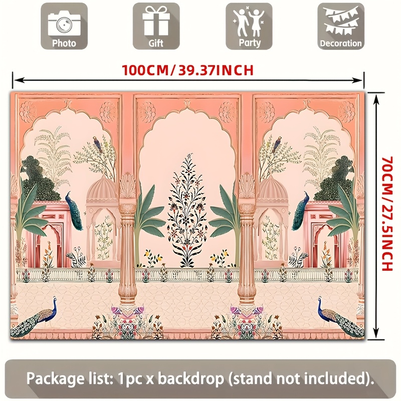 Ornate Mughal Floral Peacock B - Wedding Backdrop Curtain ulasan dan harga