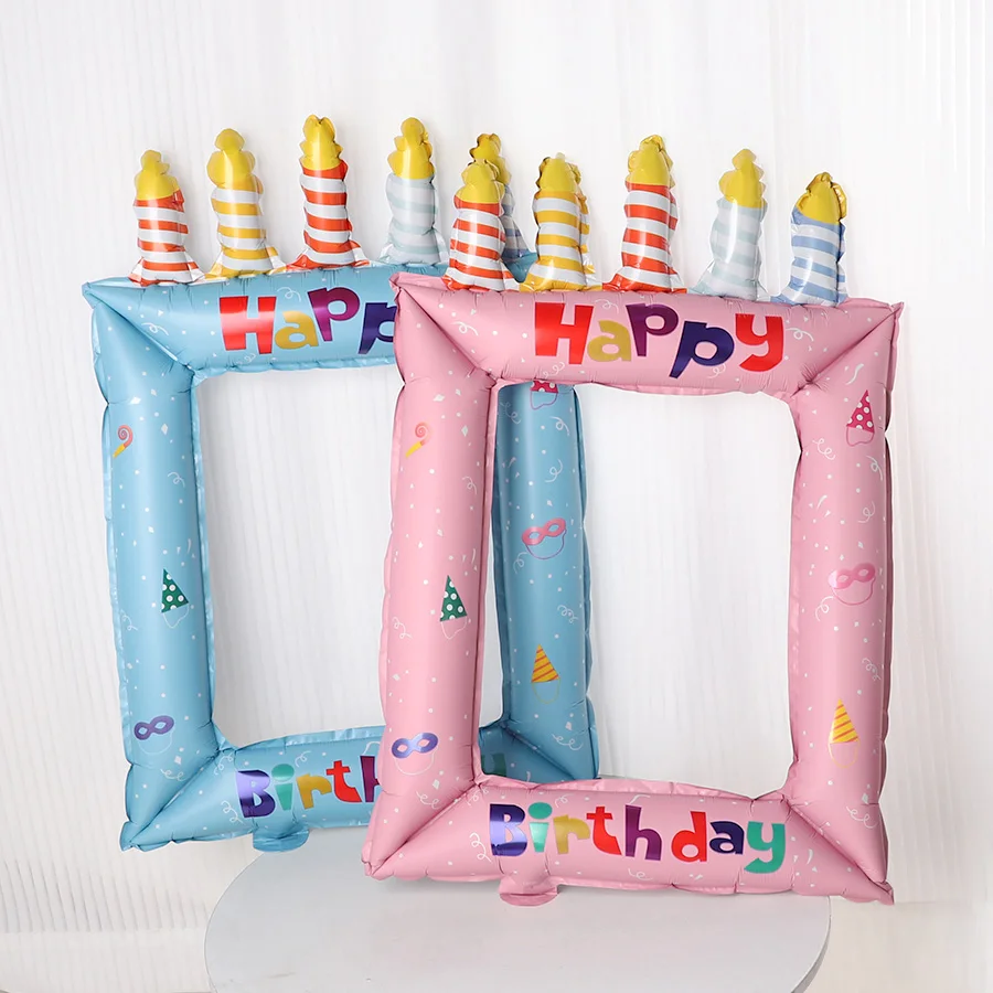 1/2pcs Blue Pink Birthday Phot - Confetti Balloon Set ulasan dan harga