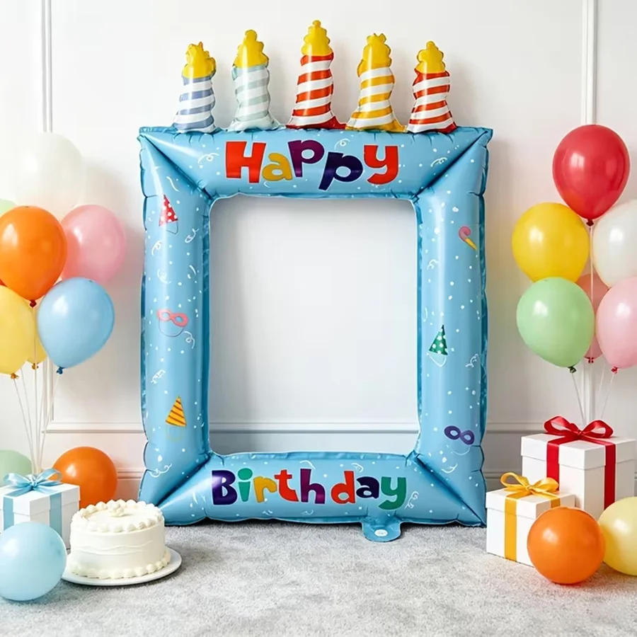 1/2pcs Blue Pink Birthday Phot - Confetti Balloon Set ulasan dan harga