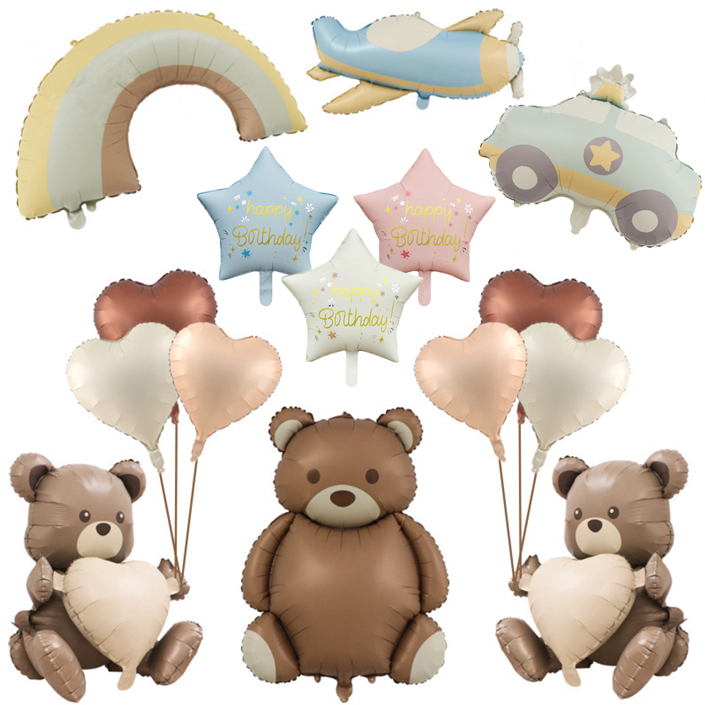 Big Matte Brown Bear Foil Ball - Confetti Balloon Set ulasan dan harga