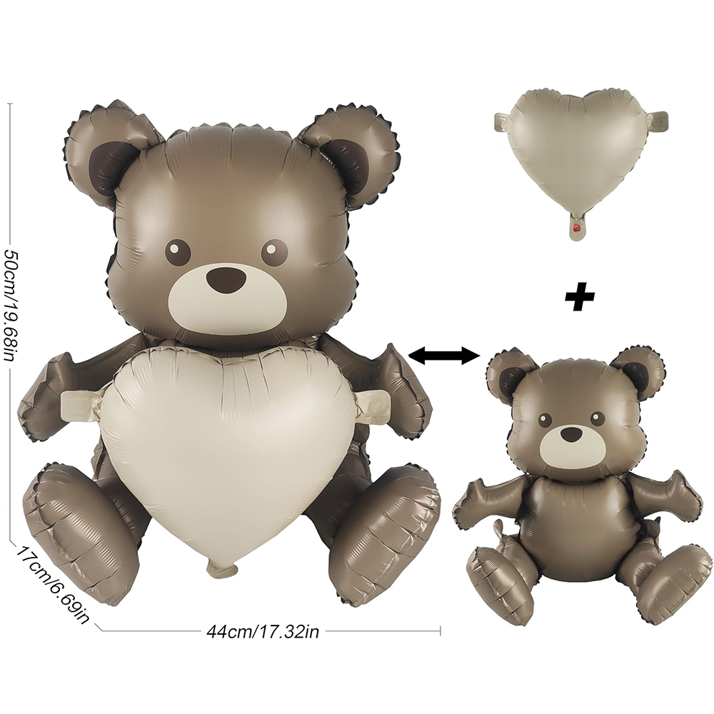 Big Matte Brown Bear Foil Ball - Confetti Balloon Set ulasan dan harga