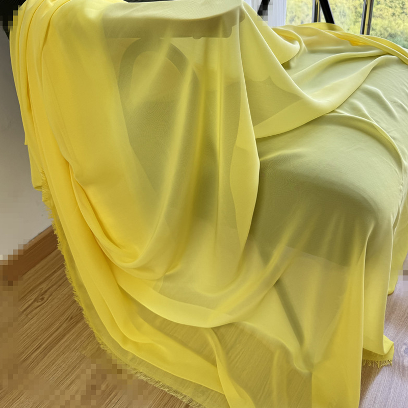 Yellow Orange Chiffon Fabric B - Wedding Backdrop Curtain ulasan dan harga