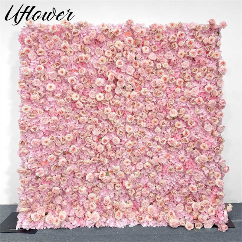 Uflower Pink Rose Hydrangea Cl - Wedding Backdrop Curtain ulasan dan harga