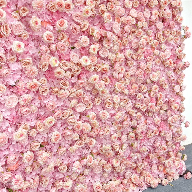 Uflower Pink Rose Hydrangea Cl - Wedding Backdrop Curtain ulasan dan harga
