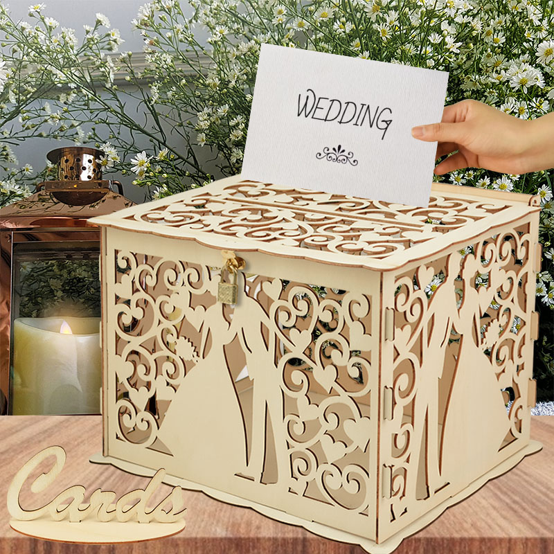 Wedding Wooden Gifts Card Boxe - Wedding Supply Rentals ulasan dan harga