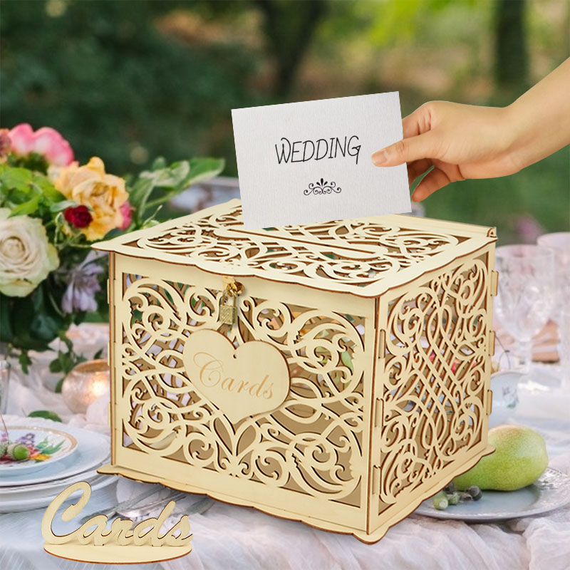 Wedding Wooden Gifts Card Boxe - Wedding Supply Rentals ulasan dan harga