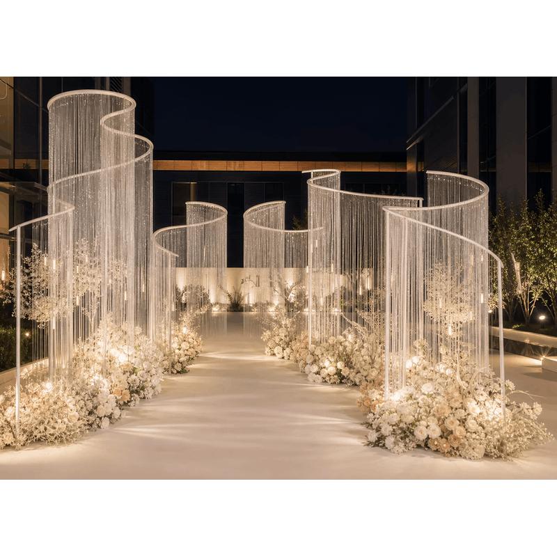 240-300 CM Tall Luxury  S Shap - Wedding Backdrop Curtain ulasan dan harga