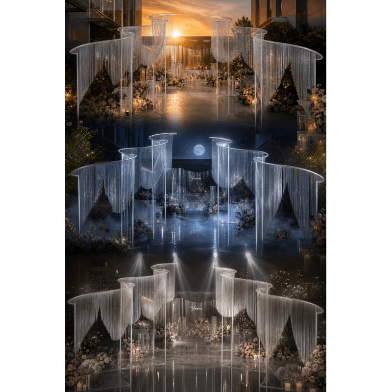 240-300 CM Tall Luxury  S Shap - Wedding Backdrop Curtain ulasan dan harga