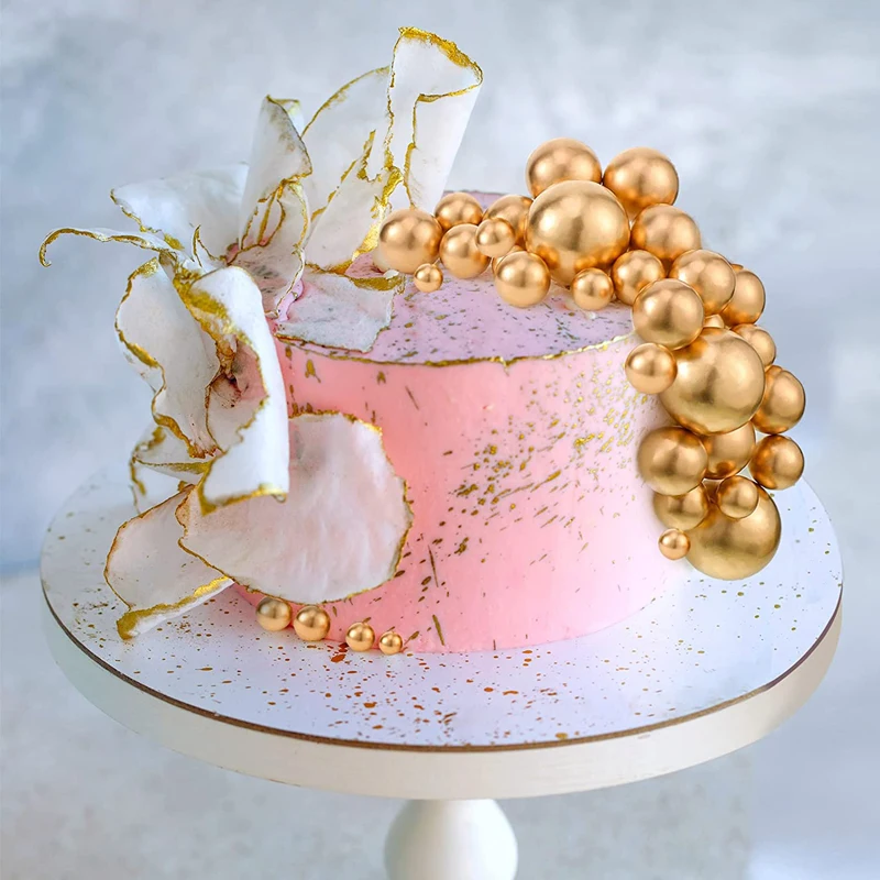 80 Pcs Gold Balls Cake Topper  - Confetti Balloon Set ulasan dan harga